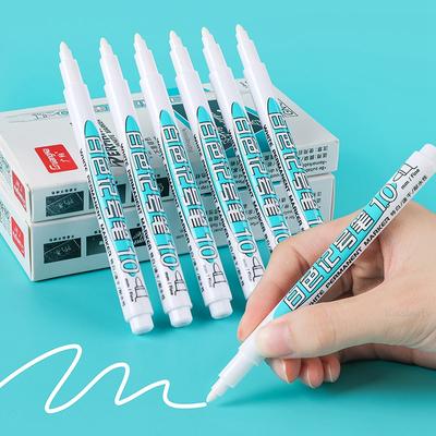 1/4 Stuks Vette Witte Markeerstift Graffiti Pennen Waterdichte Permanente Gel Potlood Band Schilderen Notebook Loopvlak Milieu Pen