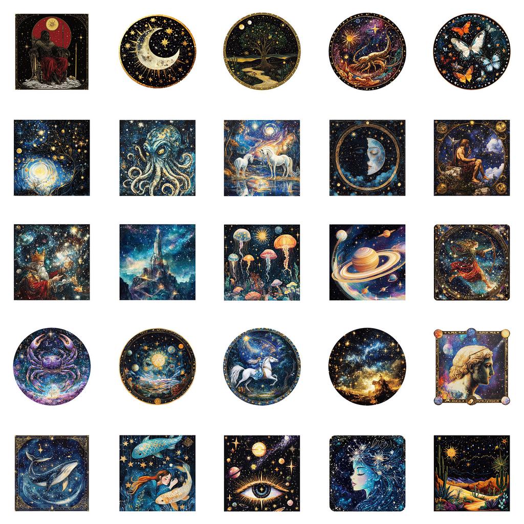 50 Neue Fantasy-Thema Universum Mythologie Graffiti-Sticker Handyhülle Kühlschrank Dekoration