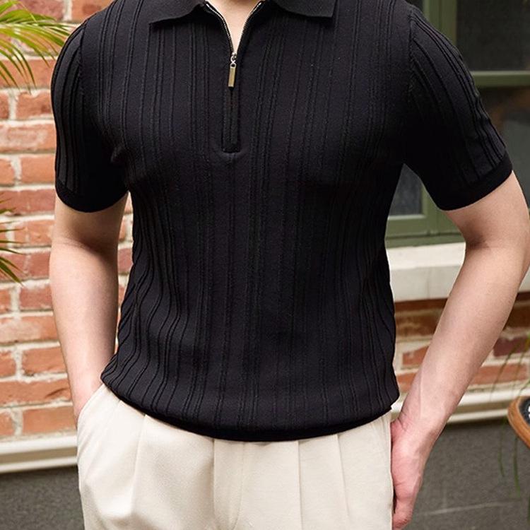 Men's 2024 Slim-Fit Short-Sleeve Polo Shirt - High-End Casual Summer Collared Top