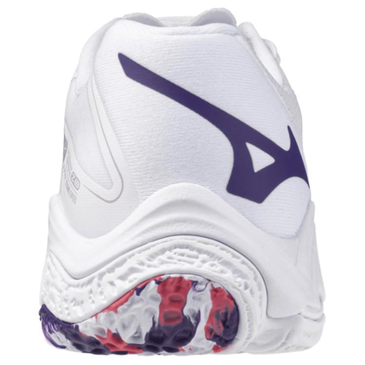 Mizuno Wave Lightning Z8 White Violet Indigo Camellia Rose Unisex Volleyball Shoes SKU: V1GC240020