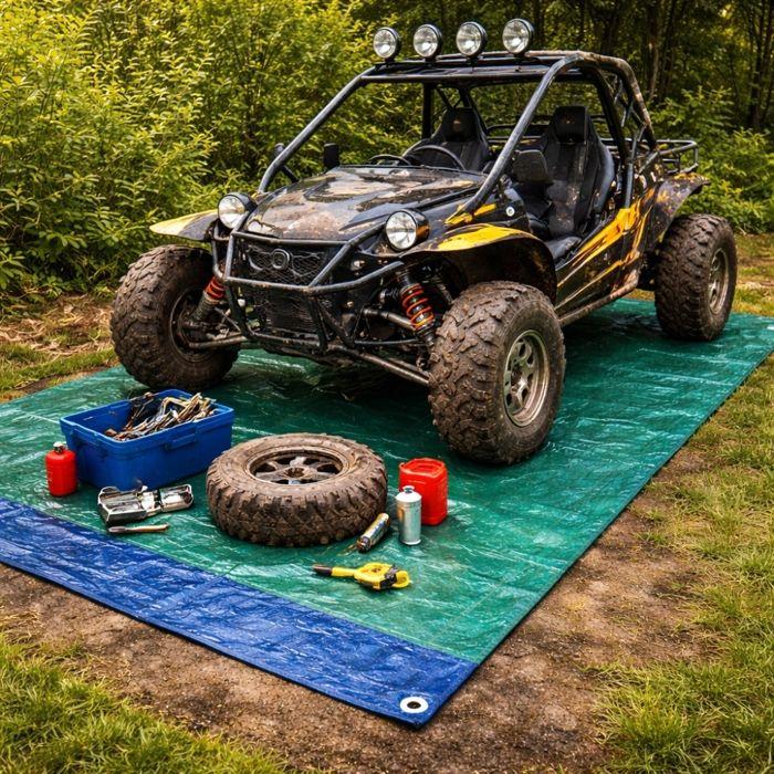 Woven Protection Tarpaulin 2 X 3 M 60 G/m² – Double-Sided Polyethylene, Reinforced Corners and Metal Eyelets – Multi-Purpose
