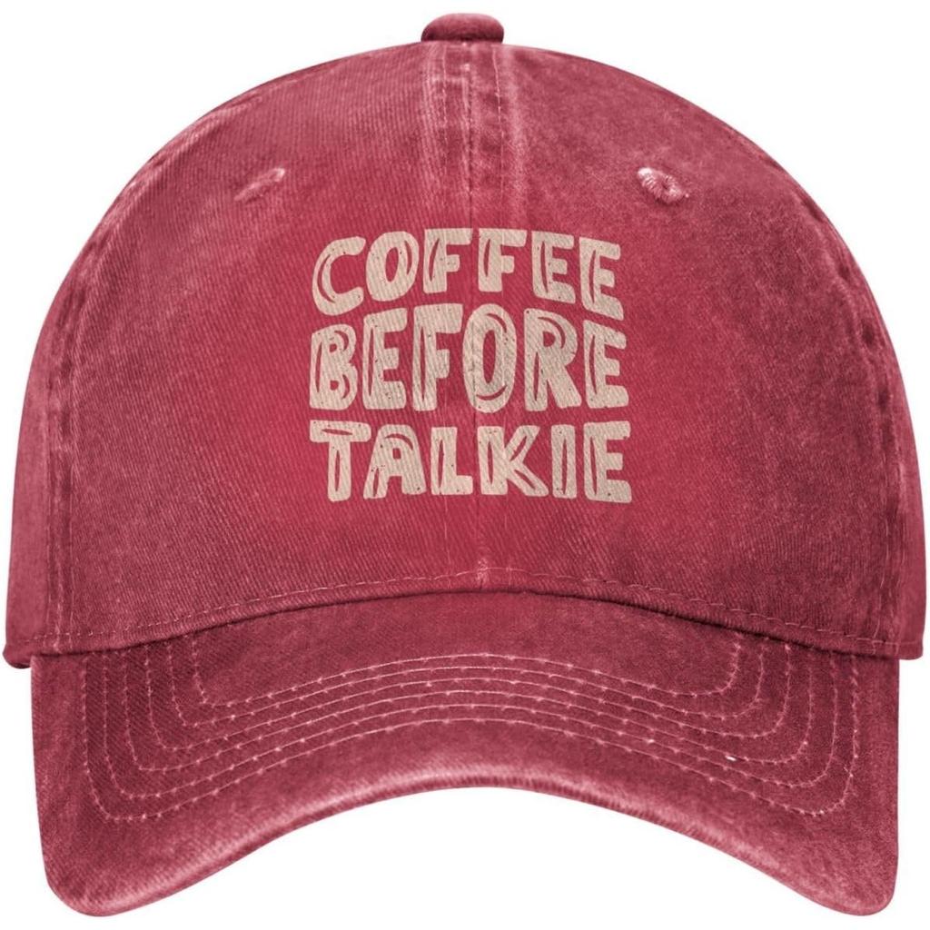 Kaffee Vor dem Reden Grafik Baseballkappe Vintage Gewaschener Denim Dad Hat Verstellbar Unisex