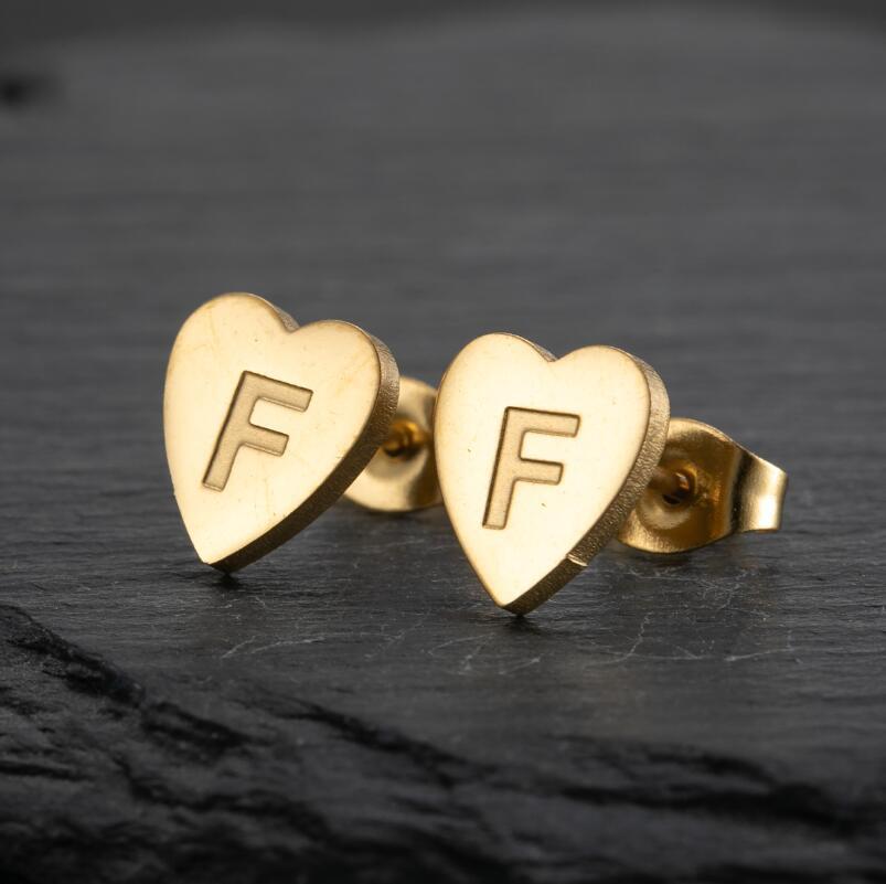 2025 Women's Retro Stainless Steel Alphabet Stud Earrings: Geometric & Simple Design