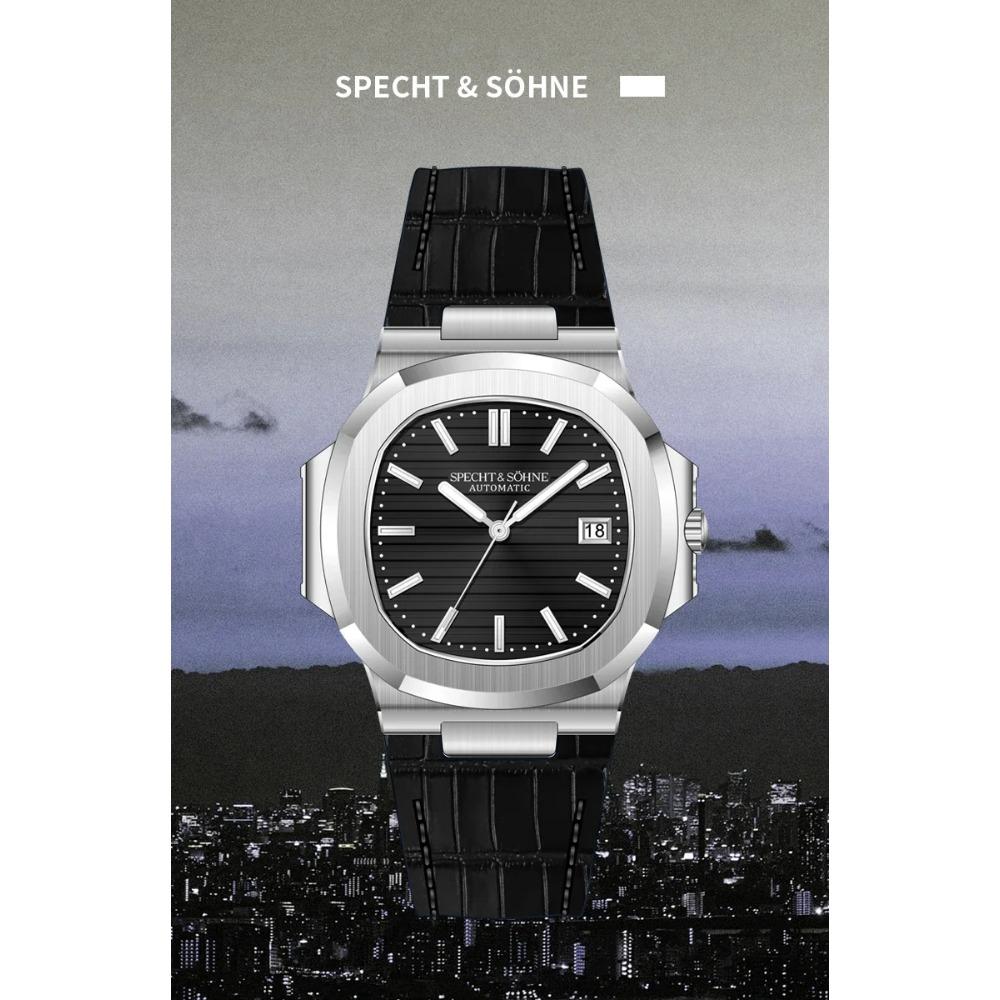 2025 Specht & Söhne 40MM Cubic 5711 Herenhorloge Mechanische Horloges Roségoud Roestvrij Staal Saffierglas 50M Waterdicht