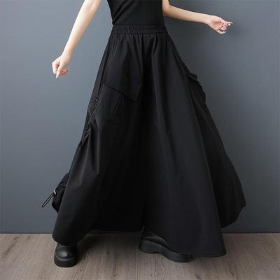 Black Plus Size High Waist Vintage Summer Casual Loose Long for Woman Skirts Womens Skirt