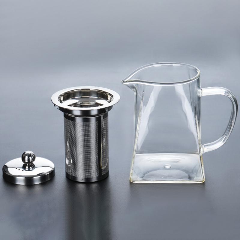 Glass Teapot High Temperature Resistant Thickened Stainless Steel Filter Anti-Scalding Teapot Household Teapot Kung Fu Tea Set
