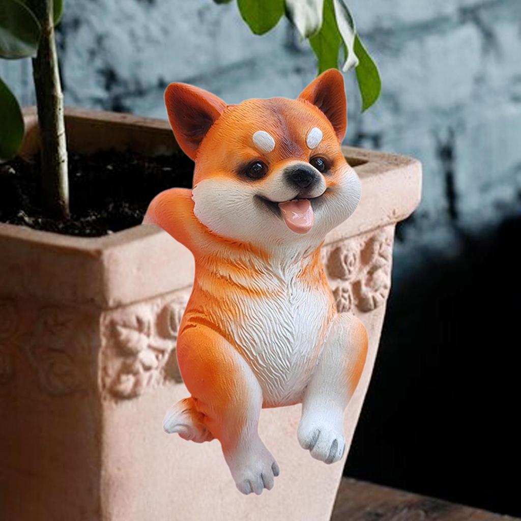 Ogród Pies Statua Doniczka Dekoracja Doniczka Mikro Krajobraz Dekoracja Rękodzieło Zwierzę Rzeźba do Dekoracji Zewnętrznej Domu