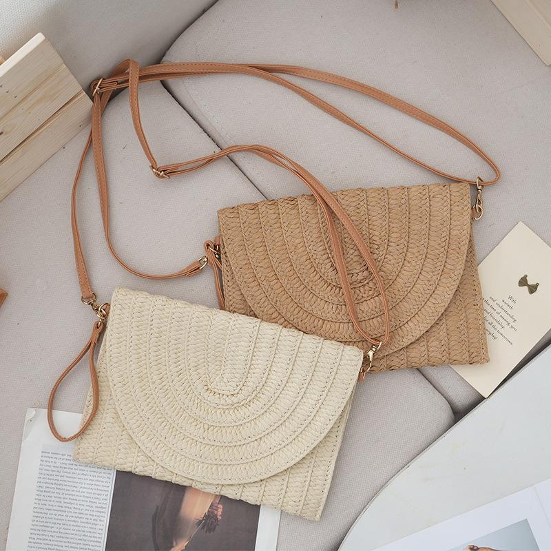 New Corn Fur Straw Bag Woven Bag Fashion Beach Resort Shoulder Large Capacity Tote Fashion Clutch