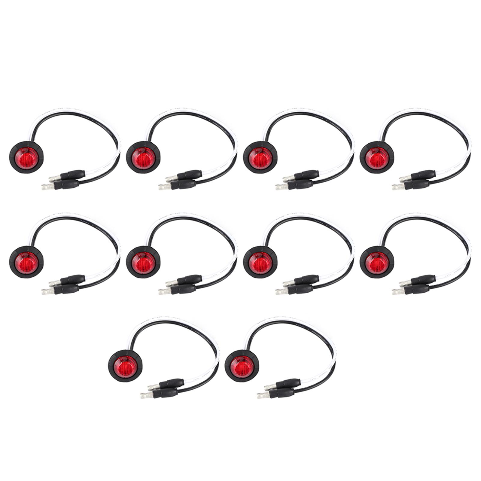 

10pcs 3Celsius4in LED Side Marker Light Clearance Lamp with Terminal 12V for Car Trailer Truck Yacht