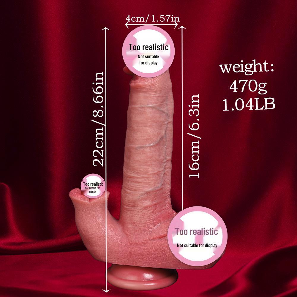 Dual Tongue Electric Heated Vibrating Silicone Masturbator