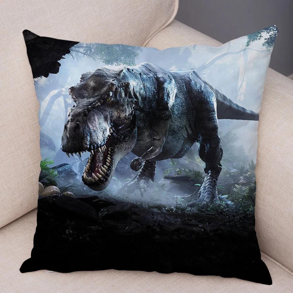 Car Sofa Home Pillowcase Jurassic Dinosaur Cushion Cover Decorative Wildlife Print