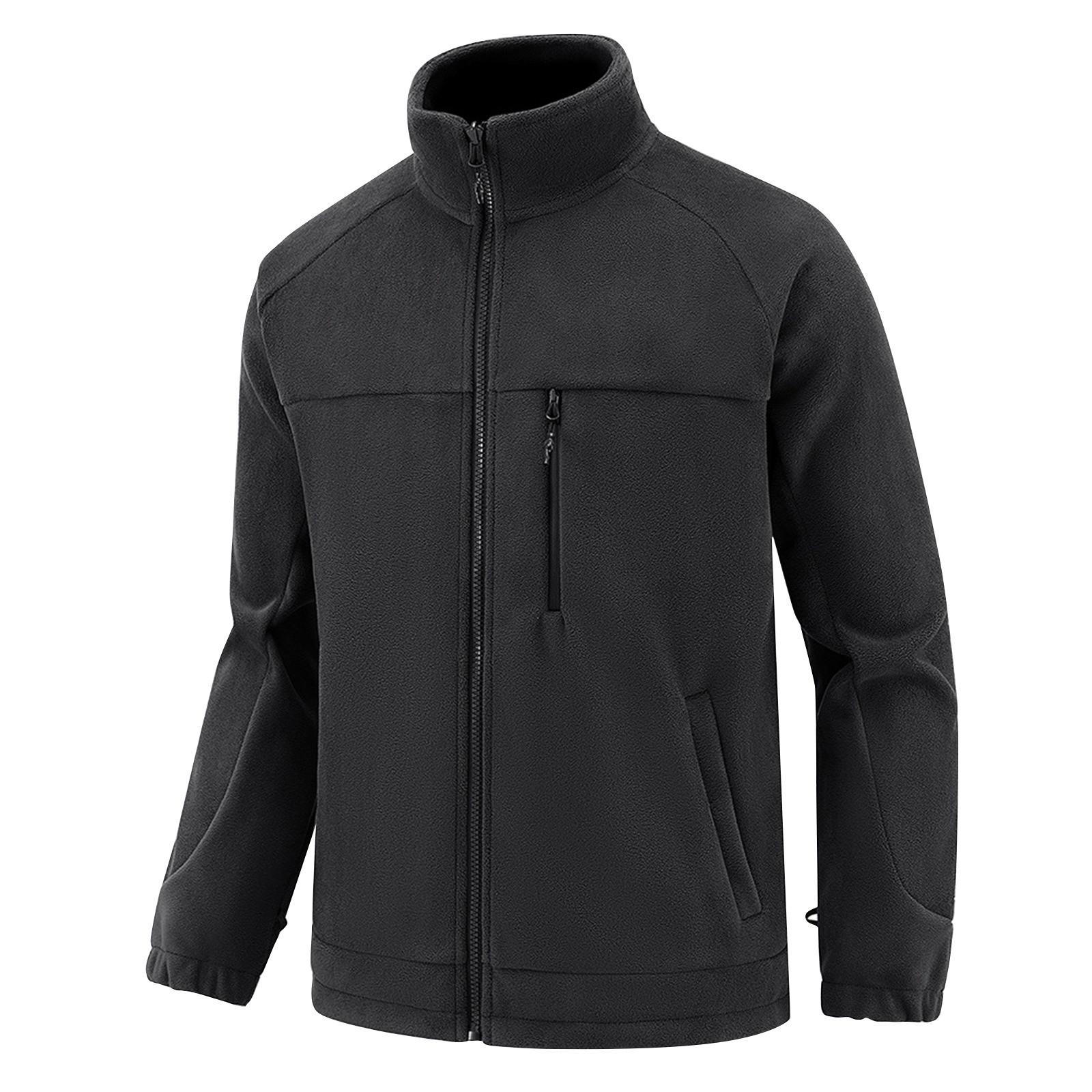 Мужской зимний спортивный кардиган свитер флисовая теплая куртка L чёрный