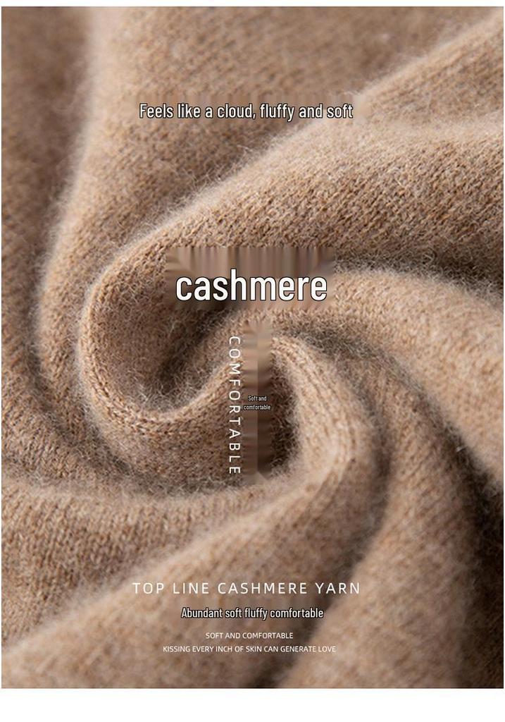 2025 Women's Autumn/Winter Cashmere Round Neck Double-Ply Thick Sweater - Loose, Versatile, Knit Base Layer