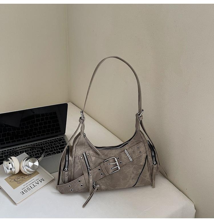 

Нишевые милые и крутые малышки локомотивные сумки женские новые корейские сумки подмышку большой вместимости для通勤 через плечо сумки-мессенджеры бежевый