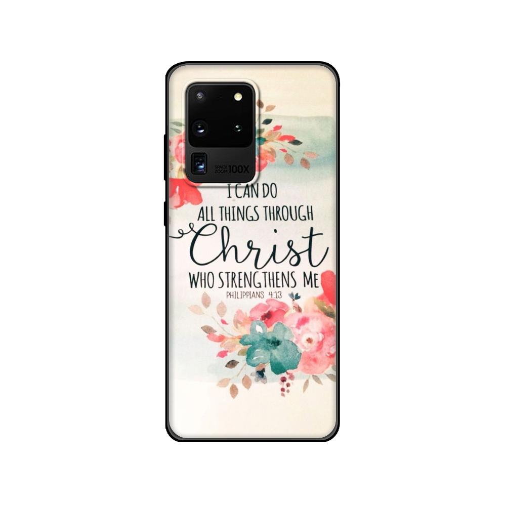 Black Tpu Case For Samsung Galaxy S20 /S20 PLUS/S20 ultra/S20+ /S20FE Back Cover Caliber Bible Quotes