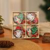 Christmas decorations wooden box 12pcs wooden Santa pendant gingerbread man decoration Christmas gift