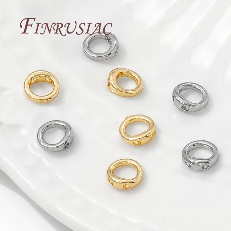 Messing 18K Gold Plated 2-Loch Verbinder für Schmuck, Armband Endstück, Perlen Endkappe mit Loch, Zubehör für Schmuckzubehör