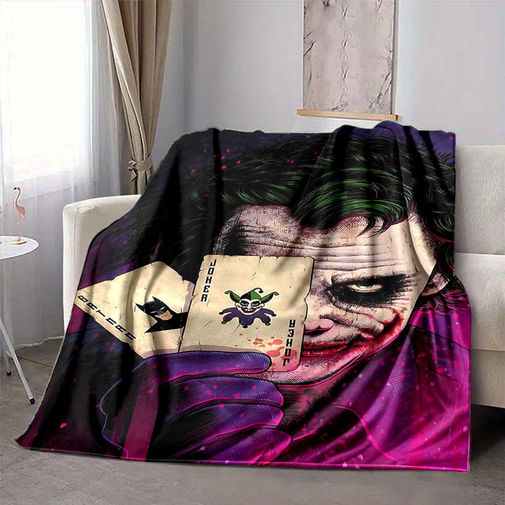 1pc Joker Cards Flannel Throw Blanket - HD Printed Lightweight Soft Warm All-Season Blanket for Sofa, Bed, Travel, Camping 125
