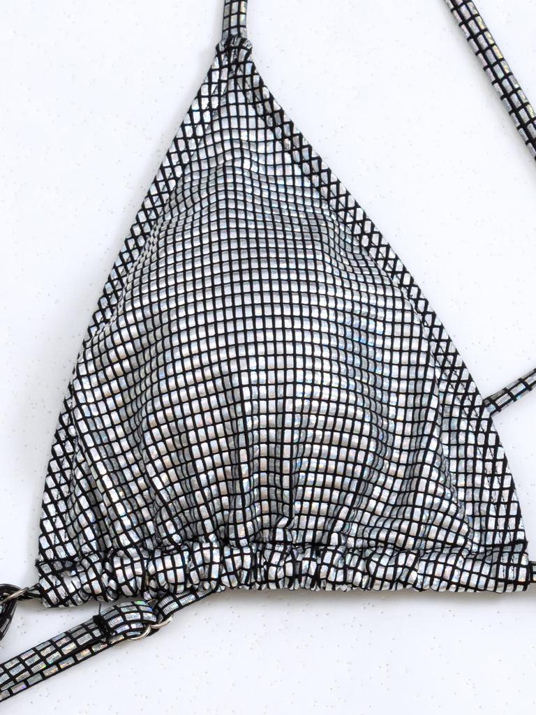 Bañador de una pieza brillante para mujer 2024 con diseño de escote trasero europeo y americano