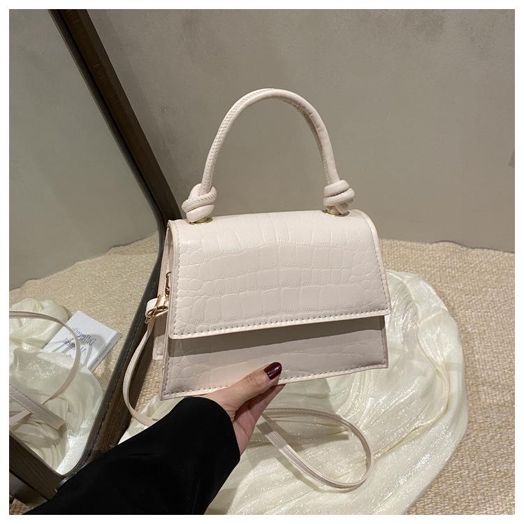 

Универсальная сумка кроссбоди с узором крокодиловой кожи 2025: Однотонная, Маленькая квадратная, Сумка в корейском стиле белый