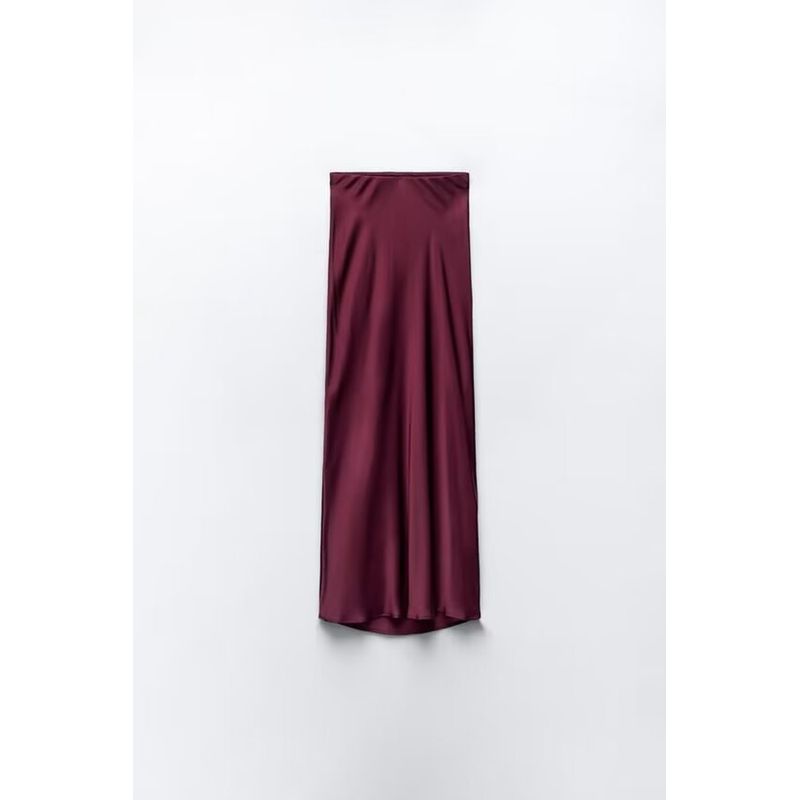 Za2024 Spring-Summer New Type Women's Sheath Skirt Long Dress Silk Satin Texture Midi Dress 1165054 401