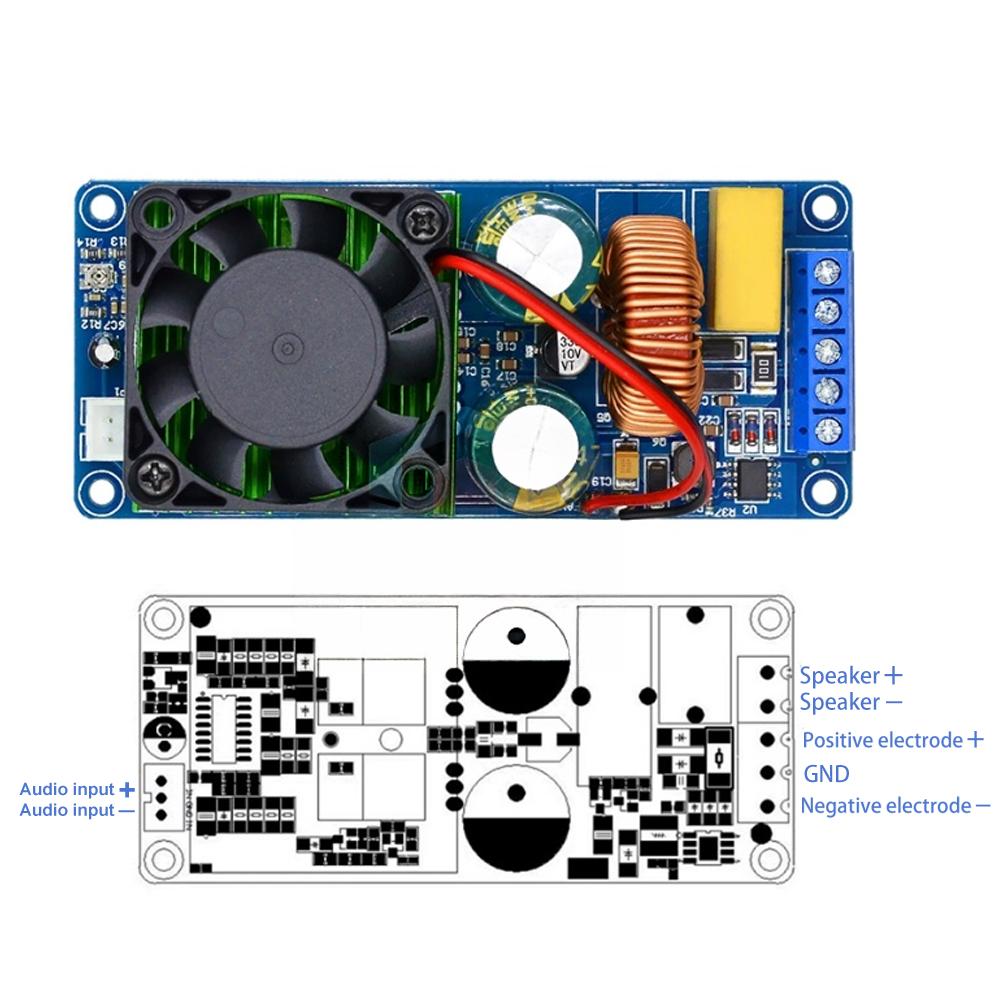 IRS2092S Amplifier Board HiFi 500W Mono Digital Power Amplifier Board Class D Audio Amp Board