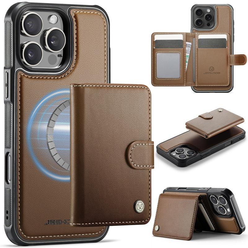 Magsafe Magnetic Leather Wallet Card Phone Case for iPhone 17 Air 16E 16 15 Pro Max 14 Plus 13 12 11 X XS XR 8 Flip Purse Cover