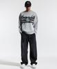 CREAM SODA LAB Basic Washed Wide Elastic Denim Pants Black