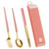 Stainless Steel Tableware Set Spoon Outdoor Chopsticks Three-piece Set Student Portable Tableware Set