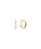 Goldndear 14Kgf Double Cubic Mini One-Touch Hoop Earrings