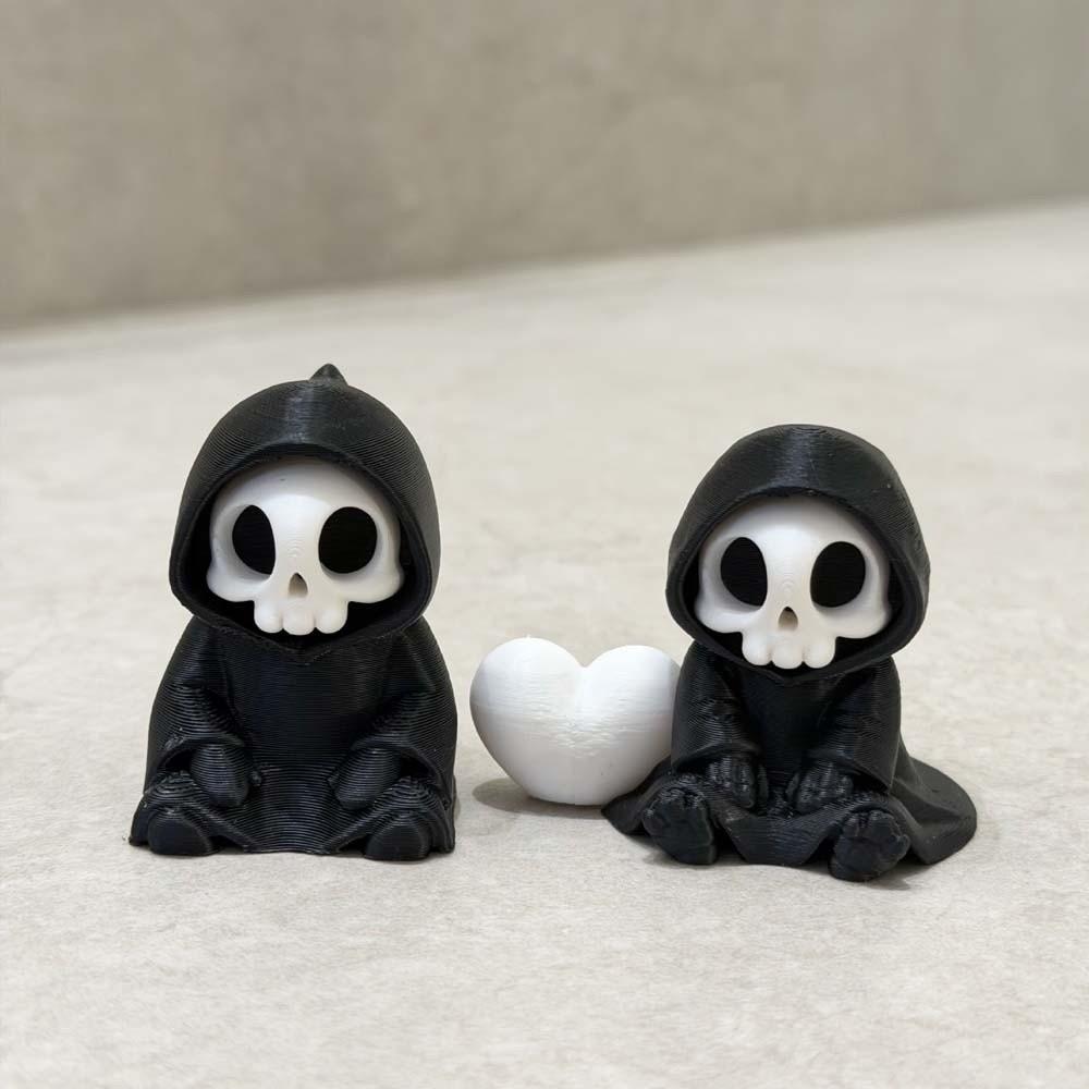Cute Grim Reaper Toy PLA Halloween Miniature Ghost Desk Statue 3D Printed Doll Bookshelf