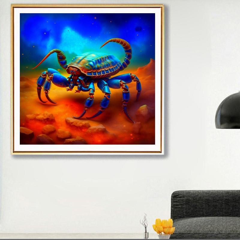 Full 5D Diy Diamond Painting <Colorful Scorpion> Diamond Embroidery Full Width Cross Stitch Home Decoration Handmade Gift