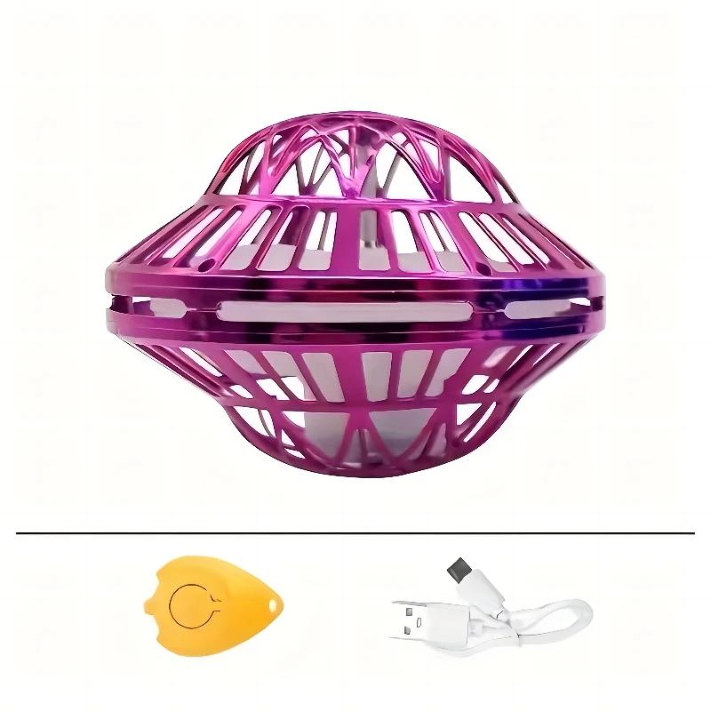 

Flying Spinner Ball Boomerang Toy 360°Rotating Magic With LED Lights Drone Hover Ball Stress Release Fidget Toy Kids Family Gift розовый