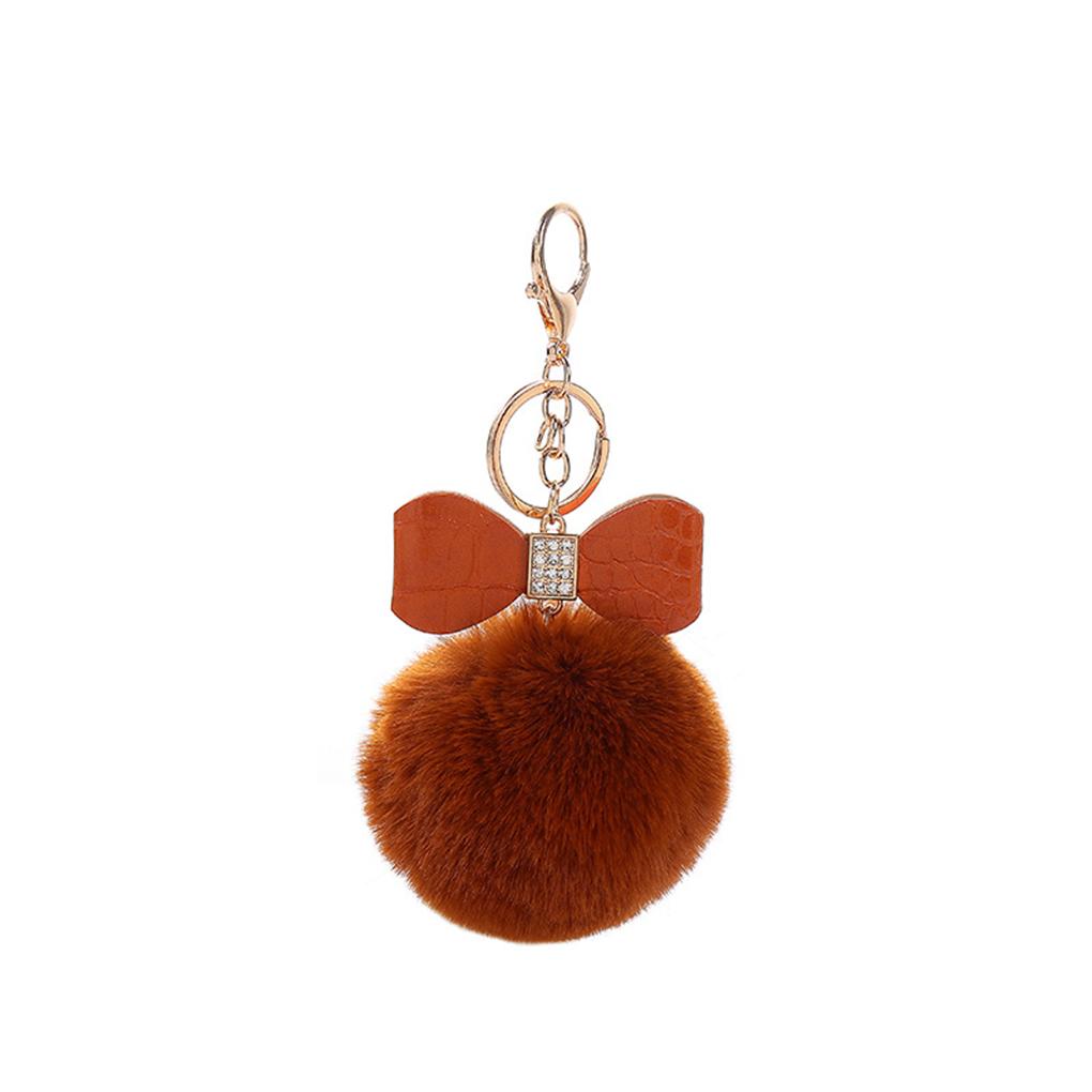 Cute Hairball Keychain PU Decoration Keyring Handbag Waist Pendant Key Chain Ornament Gifts Ring Decorative Accessory