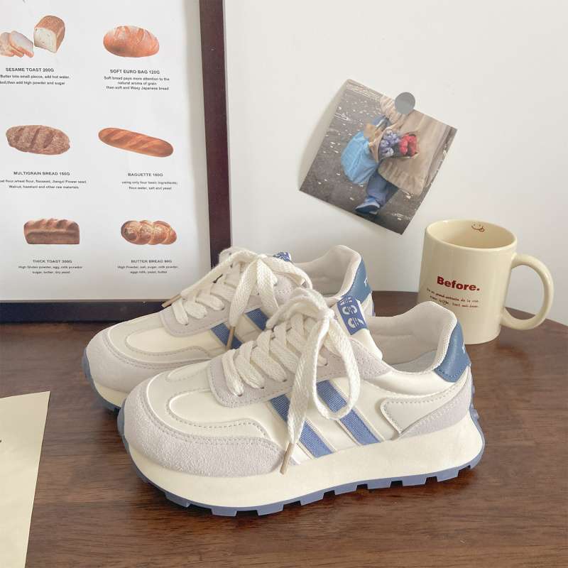 

Круглоголовые спортивные кроссовки папы Форреста Гампа женские весенне-летние новые шикарные нишевые студенческие корейская версия кроссовок на платформе вафельная подошва 40 синий