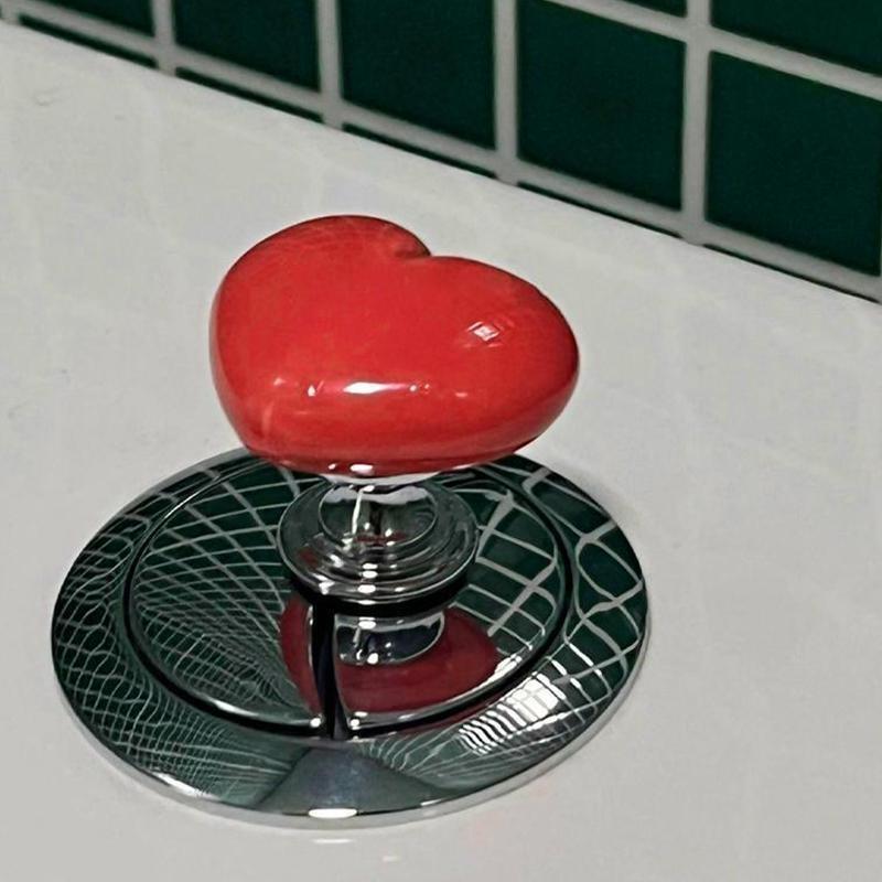 Heart Shape Toilet Presser Love Toilet Press Button Bathroom Water Tank Push Switch Toil