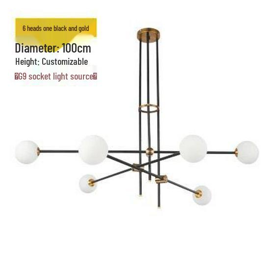 Modern Minimalist Multi-head LED Glass Ball Pendant Light for Bedroom, Dining, or Living Room