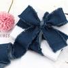 Denim Blue Ribbon Handmade Fringe Frayed Fabric for Wedding Invitations Bridal Bouquets Gifts Wrapping and Bow Handmade Material