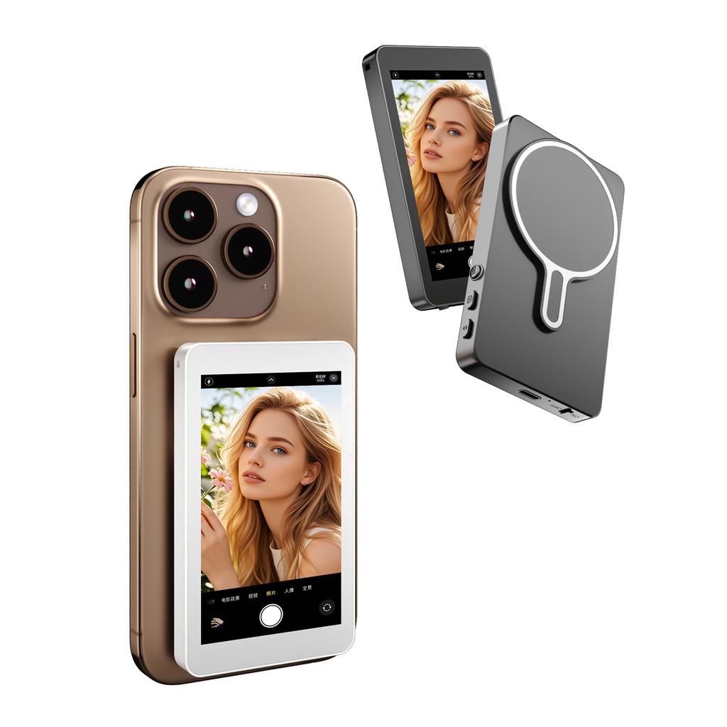 Magnetic Phone Vlog Selfie Monitor Screen Wireless Selfie Monitor Screen Phone Vlog Selfie Screen for Selfie Vlog Live Stream
