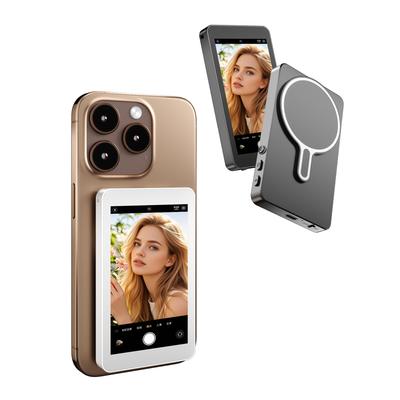 Tela de Monitor Selfie Sem Fio Magnética Para iPhone Android Display de Expansão HD Câmera Traseira Monitor de Gravação de Vídeo ao Vivo Vlog