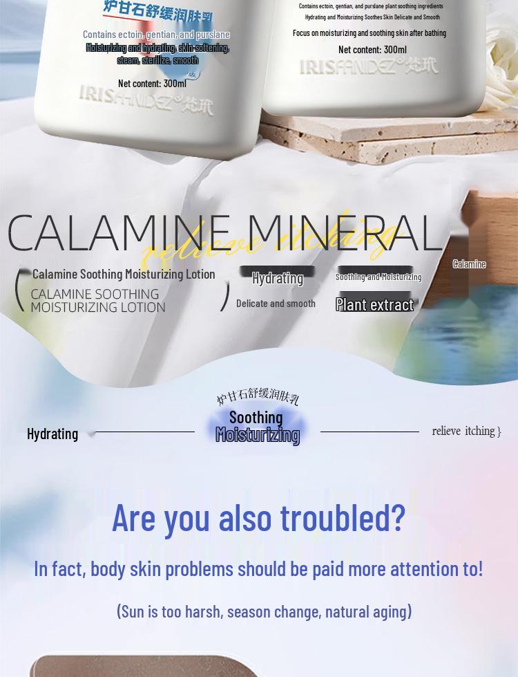 Free Shipping: IRIS FANIDEZ Calamine Soothing Moisturizing Body Lotion 300ml
