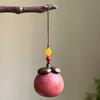 Strawberry Wooden Pendant Phone Chain Mangosteen Car Keyring Lucky Sandalwood Keychain  Decoration