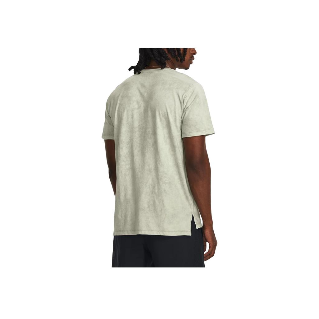 Under Armour Letter Print Crew Neck Straight Short Sleeve T-Shirt Men Tops Green 1379295-504