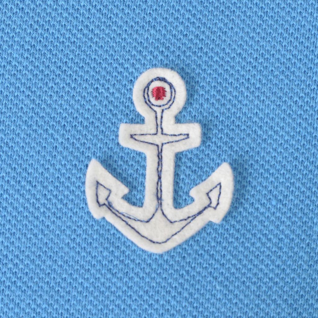 Sinacova Short Sleeve Polo Anchor Classic 10000590260L Men's Shirt, 100% Cotton, Pique, Patch, Simple, Design,