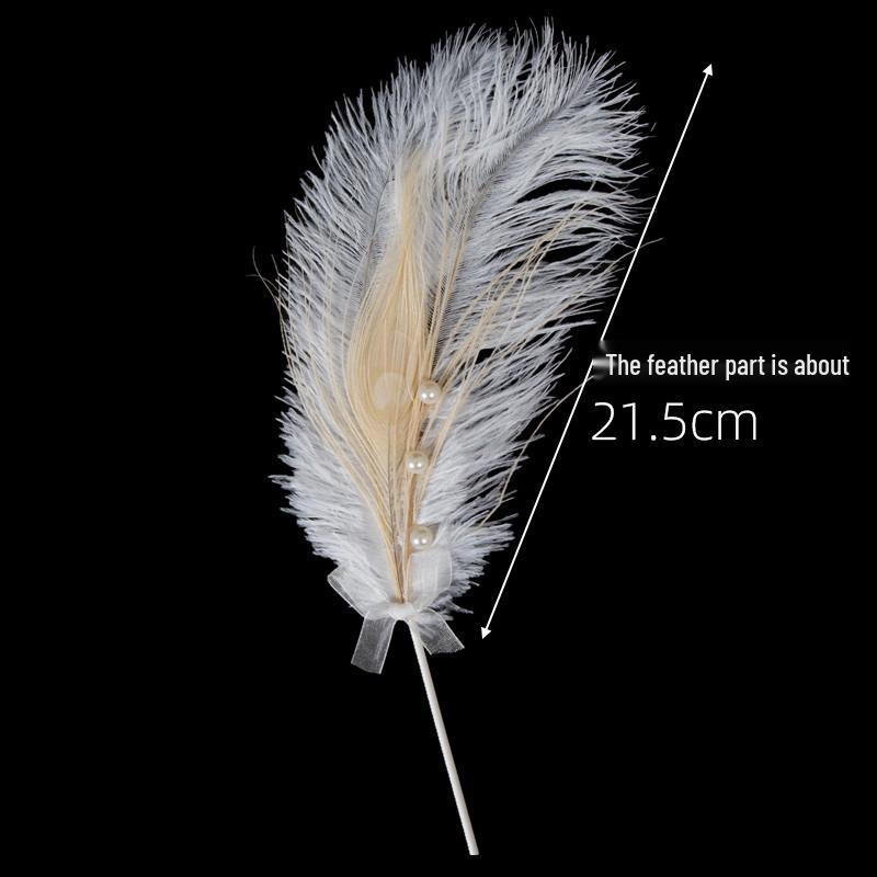 Angel Wing Feather Cake Toppers with Wire Heart String Lights