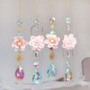 Crysta Pendant Flower Wind Chimes Flower Garden Light-collecting Ornament Holiday Decoration Gifts Sun Catcher Wind Chime