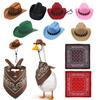 Cowboy Veranda Gås Outfit Western Cowboyhatt med Bandana Halsduk Gräsmatta Gås Festlig Kostym för 23"/17" Cement Gås Staty