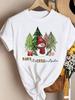 (Asian Size) Trend Lovely New Year Clothing T Shirt Women Fashion Christmas Festival Tee Top Print Female Woman Short Sleeve Graphic T-shirts