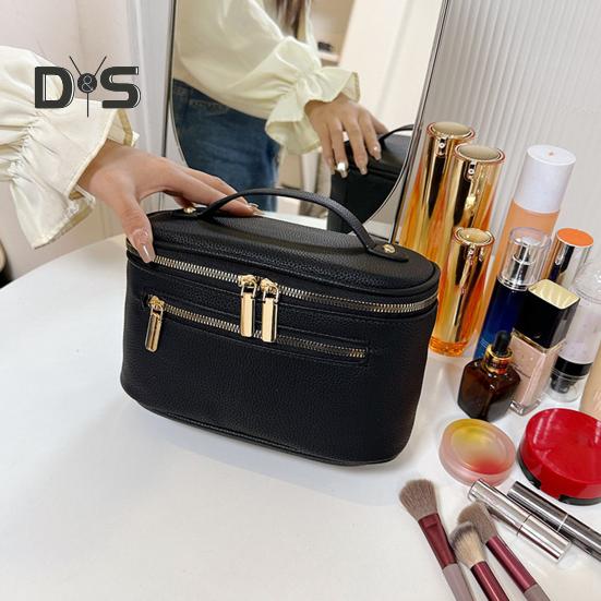 Kosmetiktasche, Make-up-Koffer mit Griff, großes Fassungsvermögen, Reißverschluss, leichter tragbarer Kosmetikkoffer, Reise-Kulturtasche