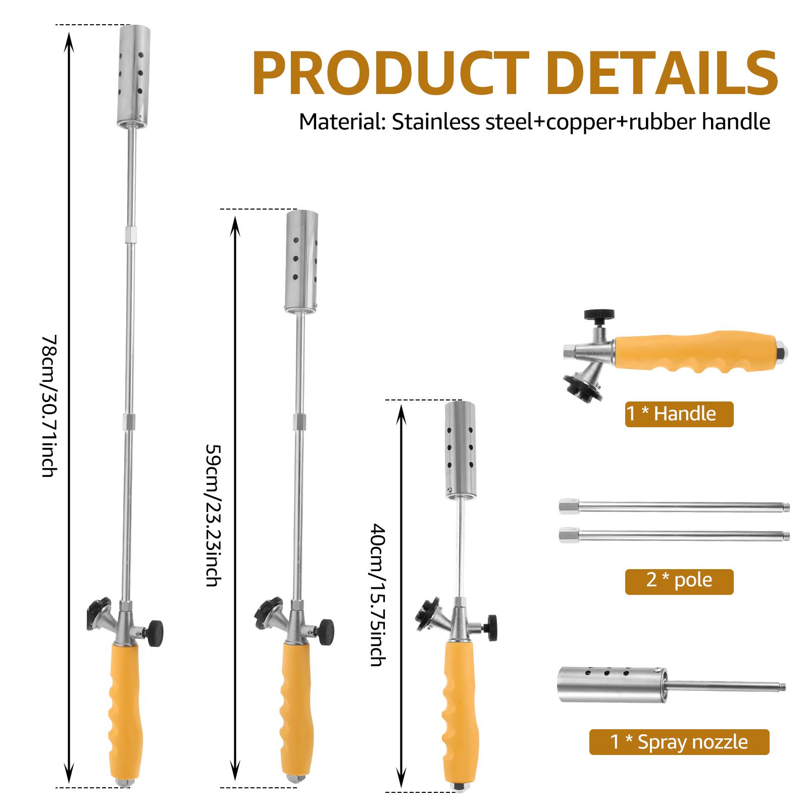 

Outside Weed Burner Reusable Long Arm Weed Torch Weeding Fires Machine Grass Burners Gases Torch Outdoor BBQ Blowtorch Camping жёлтый